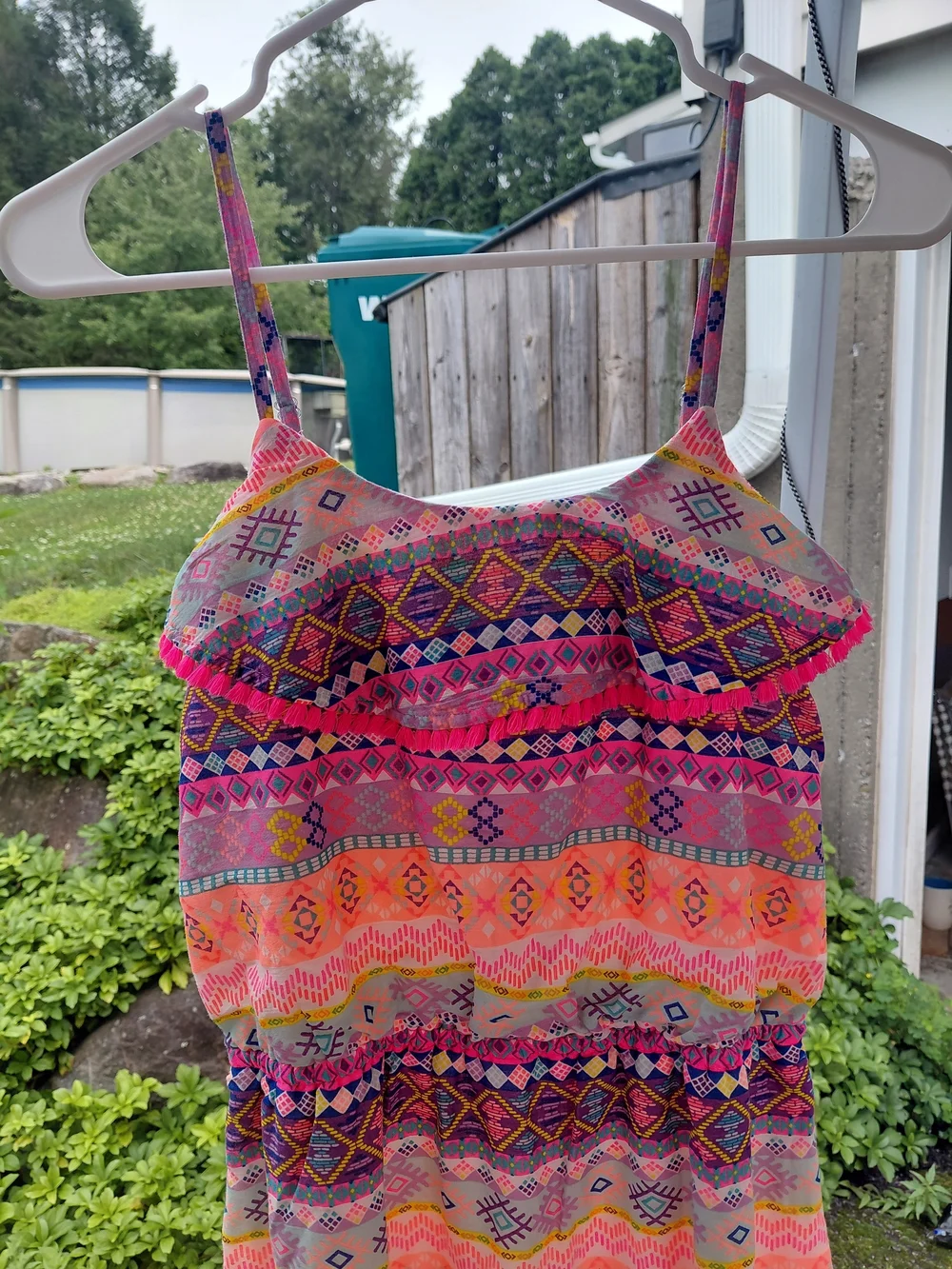 New Children's Place Multicolor Aztec Print Spaghetti Strap Dress
